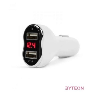 M.N.C Car Charger  Voltage meter White