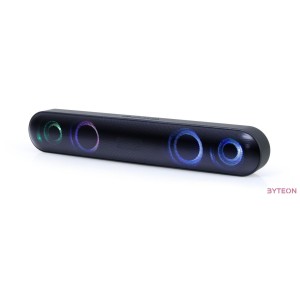 Gembird SPKBT-BAR400L Bluetooth Soundbar with LED Light Effect Black