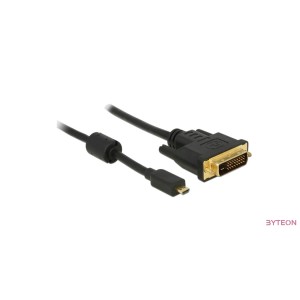 Delock HDMI Micro-D apa  DVI 24+1 apa 2m - Fekete