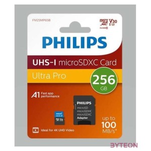 SD Micro 256GB XC Philips 1Adapter UHS-I U1