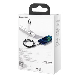 USB-kábel a Lightning Baseus Superior sorozathoz, 2,4A, 1 m (fekete)