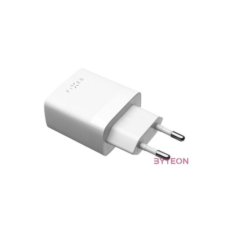 FIXED hálózati töltő, 2USB-A kimenet, 17W  USB,USB-C kábel, fehér