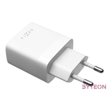 FIXED hálózati töltő, 2USB-A kimenet, 17W  USB,USB-C kábel, fehér