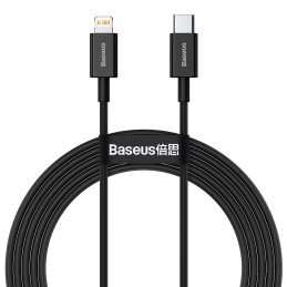 USB-C kábel a Lightning Baseus Superior sorozathoz, 20 W, PD, 2 m (fekete)