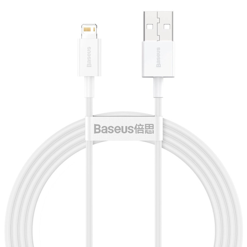 USB-kábel a Lightning Baseus Superior sorozathoz, 2,4A, 1,5 m (fehér)