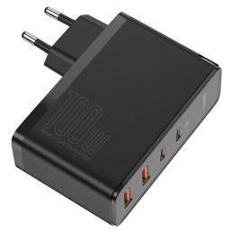 Baseus GaN2 Pro fali töltő, 2x USB + 2x USB-C, 100W, EU (fekete)