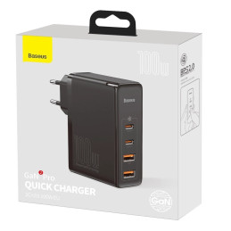 Baseus GaN2 Pro fali töltő, 2x USB + 2x USB-C, 100W, EU (fekete)