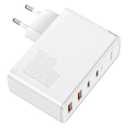 Baseus GaN2 Pro fali töltő, 2x USB + 2x USB-C, 100W, EU (fehér)