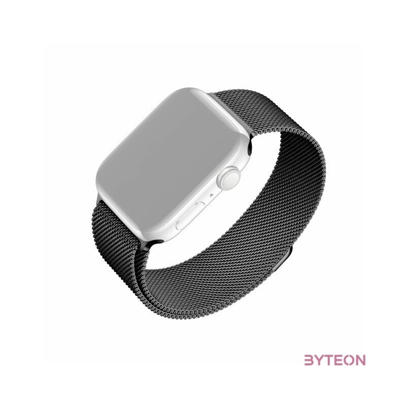 FIXED Mesh Strap for Apple Watch 38,40,41mm, Fekete, Okosóra kiegészítő