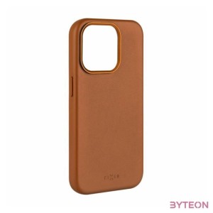 FIXED MagLeather valódi bőrtok, MagSafe támogatással iPhone 15-höz, barna