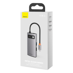 Baseus Metal Gleam Series 4 az 1-ben hub, USB-C - USB 3.0 + USB 2.0 + HDMI + USB-C PD