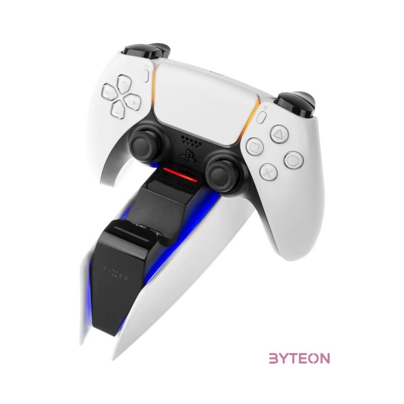 FIXED Kettős töltő PS5 DualSense kontrollerhez, fekete és fehér