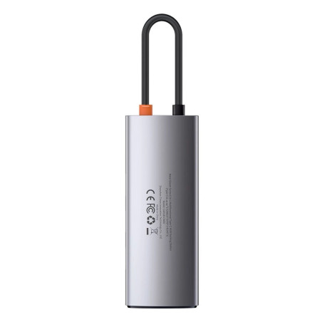 Baseus Metal Gleam Series 6 az 1-ben hub, USB-C - 3x USB 3.0 + HDMI + USB-C PD + Ethernet RJ45