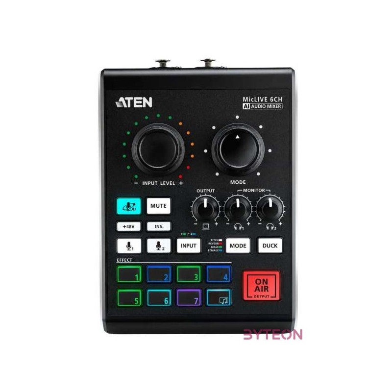 ATEN UC8000 Podcast AI Audio Mixer  MicLIVE 6CH Black