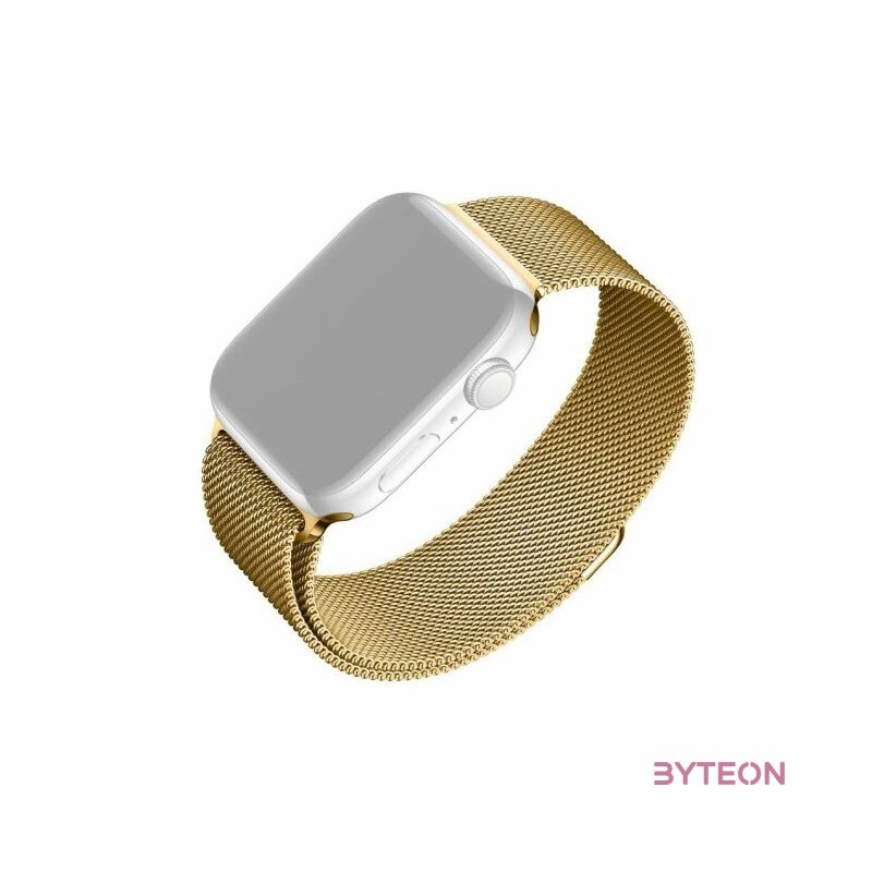 FIXED Mesh Strap for Apple Watch 42,44,45mm, gold, Okosóra kiegészítő