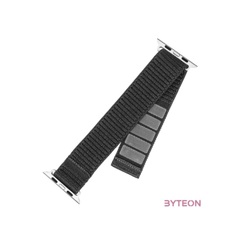 FIXED nylon sportos óraszíj Apple Watch 42,44,45mm-es okosórához, sötétszürke FIXNST2-434-GR