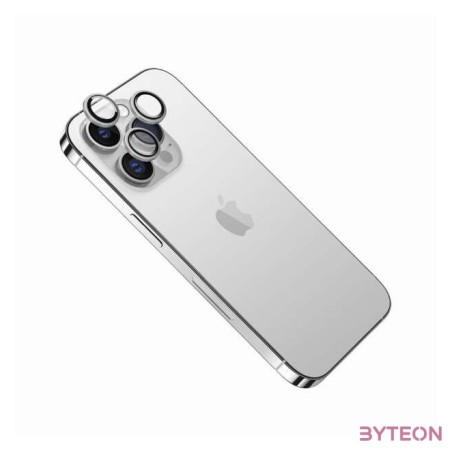 FIXED edzett üveg kamera lencsevédő iPhone 15Pro,15 Pro Max-hoz, ezüst