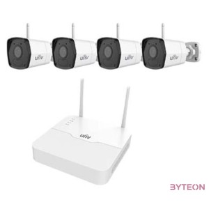 Uniview gyári 2MP-es 4 kamerás WiFi-s csomag (1db NVR és 4db WiFi-s csőkamera 4mm fix objektívvel, mikrofonnal)