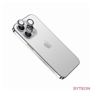 FIXED edzett üveg kamera lencsevédő iPhone 15Pro,15 Pro Max-hoz, ezüst