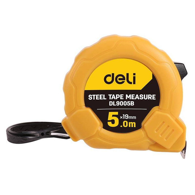 Deli Tools EDL9005B mérőszalag 5m / 19mm (sárga)