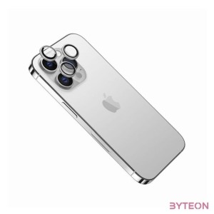 FIXED edzett üveg kamera lencsevédő iPhone 15Pro,15 Pro Max-hoz, ezüst