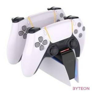 FIXED Kettős töltő PS5 DualSense kontrollerhez, fekete és fehér