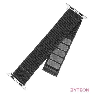 FIXED nylon sportos óraszíj Apple Watch 42,44,45mm-es okosórához, sötétszürke FIXNST2-434-GR