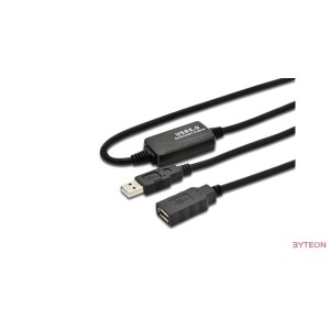 WIRETEK USB 2.0 A apa  USB 2.0 A anya 10m - Aktív