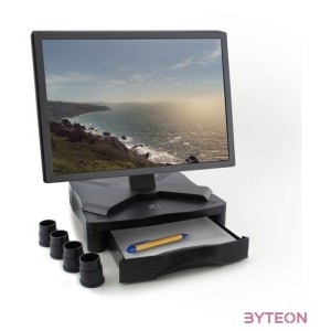 ACT AC8200 Monitor Stand with One Drawer 10-17 Black