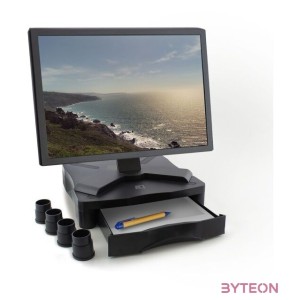 ACT AC8200 Monitor Stand with One Drawer 10-17 Black