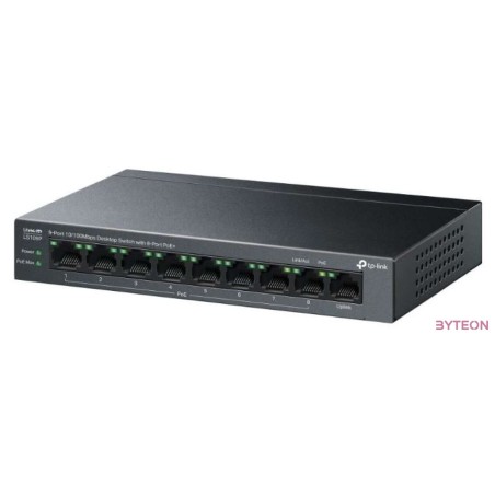 TP-Link LS109P 9-Port 10,100Mbps Desktop Switch with 8-Port PoE