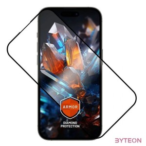 FIXED Rendkívül tartós edzett üveg por elleni aplikátorral Apple iPhone 15 Plus ,iPhone16 Plus készülékhez, fekete