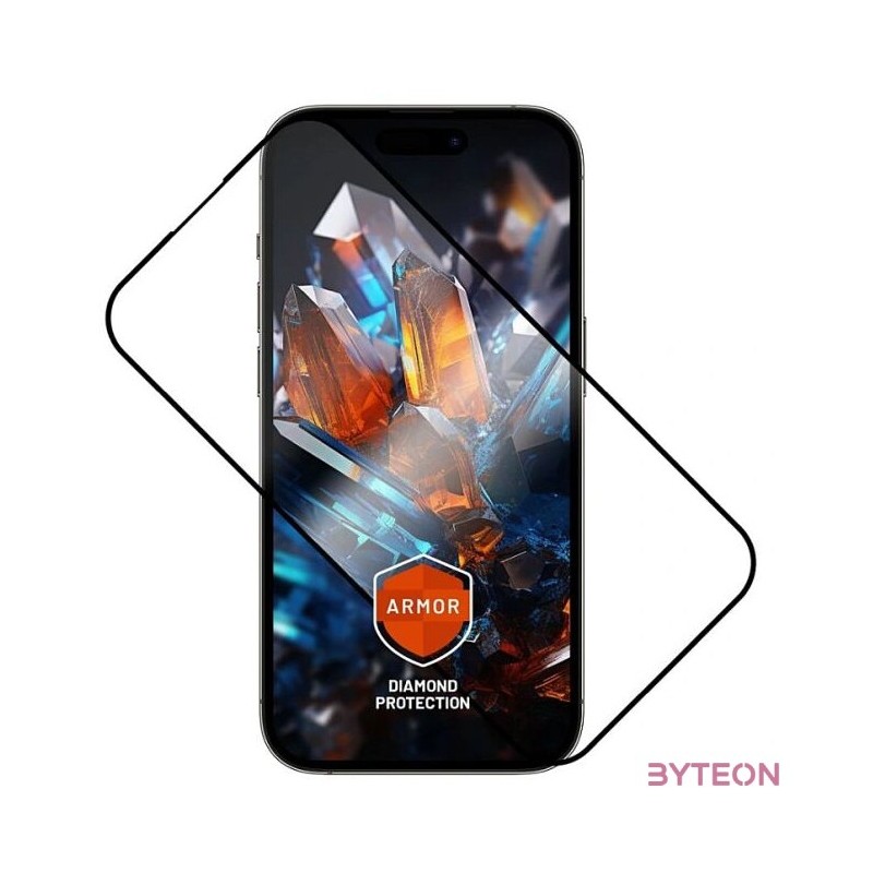 FIXED Rendkívül tartós edzett üveg por elleni aplikátorral Apple iPhone 15 Plus ,iPhone16 Plus készülékhez, fekete