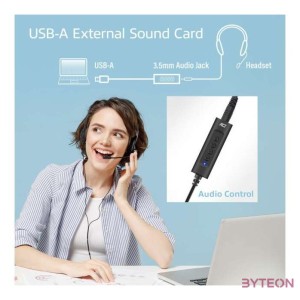 ACT AC9360 USB-A External Sound Card 2.0 USB Hangkártya