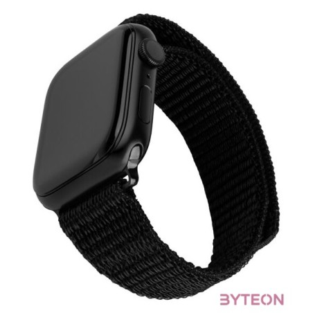 FIXED nylon sportos óraszíj Apple Watch 38,40,41mm-es okosórához, fekete, FIXNST2-436-BK