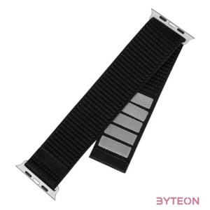 FIXED nylon sportos óraszíj Apple Watch 38,40,41mm-es okosórához, fekete, FIXNST2-436-BK