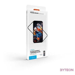 FIXED Rendkívül tartós edzett üveg por elleni aplikátorral Apple iPhone 15 Plus ,iPhone16 Plus készülékhez, fekete