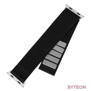 FIXED nylon sportos óraszíj Apple Watch 38,40,41mm-es okosórához, fekete, FIXNST2-436-BK