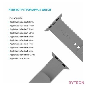 FIXED szilikon sportos óraszíj Apple Watch 38,40,41mm-es okosórákhoz, világos szürke