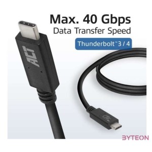 ACT AC7451 USB4 40Gbps connection cable C male - C male 0.8m USB-IF certified Black