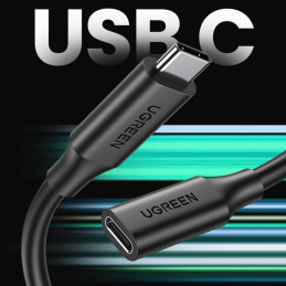 Hosszabbító USB-C 3.1 Gen2 UGREEN kábel, 4K, 100 W, 1 m (fekete)