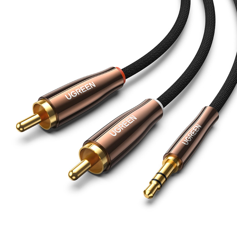 UGREEN AV170 kábel 2x RCA (Cinch) jack 3,5mm, 2m (fekete)