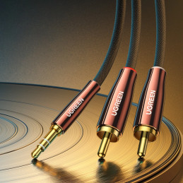 UGREEN AV170 kábel 2x RCA (Cinch) jack 3,5mm, 2m (fekete)