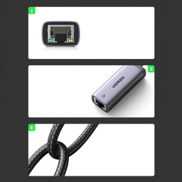 UGREEN CM483 USB-C – RJ45 hálózati adapter (szürke)