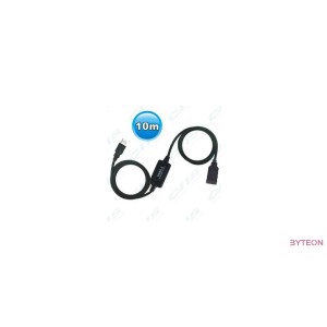 WIRETEK USB 2.0 A apa  USB 2.0 A anya 10m - Aktív