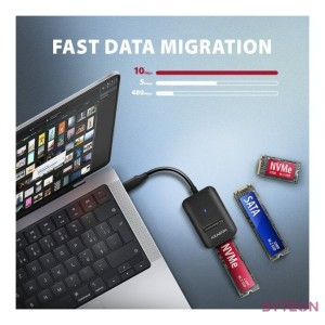 AXAGON ADM2-CM USB-C 10Gbps M.2 NVMe  SATA SSD Adapter
