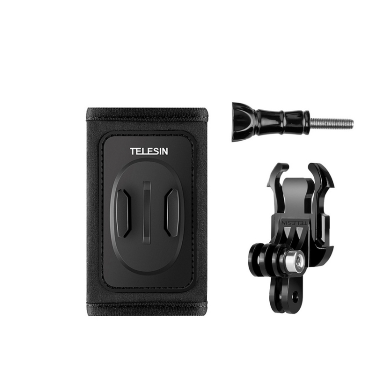 Telesin backpack strap mount kit with J-hook mount for sports cameras (GP-BPM-003)