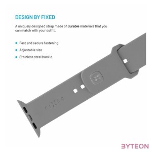 FIXED Sporty szilikon szíj az Apple Watch 42,44,45mm-es okosórákhoz, világos szürke