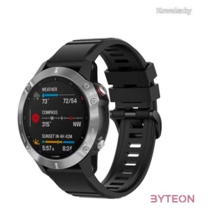 FIXED Szilikon szíj Garmin QuickFit okosórához 22mm, fekete