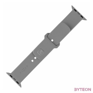FIXED Sporty szilikon szíj az Apple Watch 42,44,45mm-es okosórákhoz, világos szürke